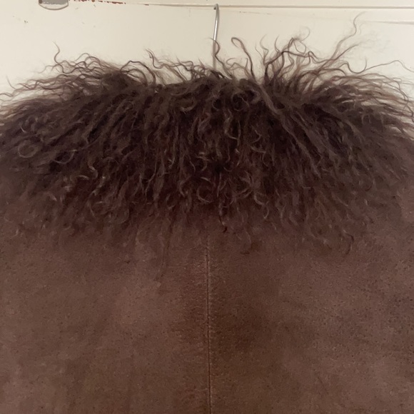 Vintage Chico’s design suede and Mongolian fur trim jacket women’s size small - Picture 5 of 7